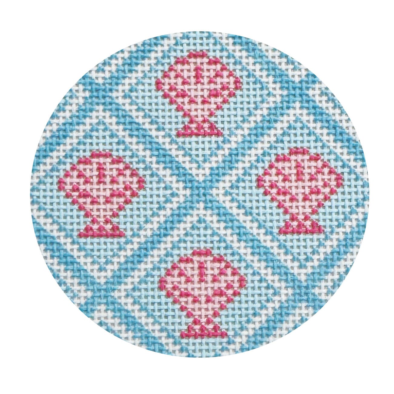 Shell Trellis Round Painted Canvas Goodpoint Needlepoint  - 1