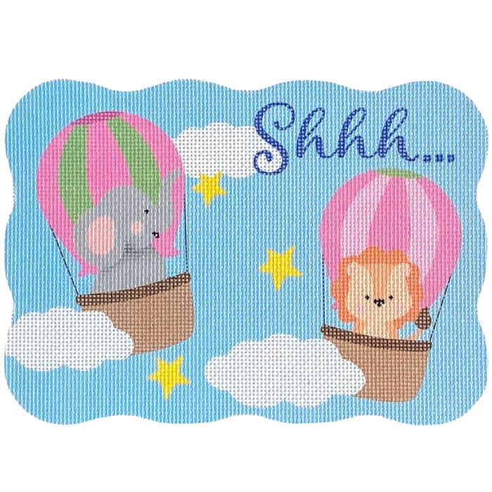 Shhh...Pink Balloon Critters Printed Canvas Pepperberry Designs 