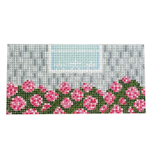 Shingles and Stars 3x6 - Pink Painted Canvas The Gingham Stitchery 