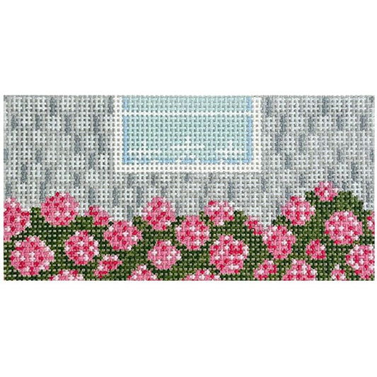 Shingles and Stars 3x6 - Pink Painted Canvas The Gingham Stitchery 