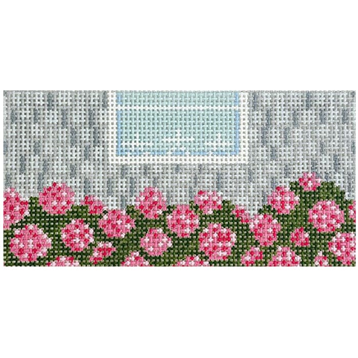 Shingles and Stars 3x6   Pink Painted Canvas The Gingham Stitchery 
