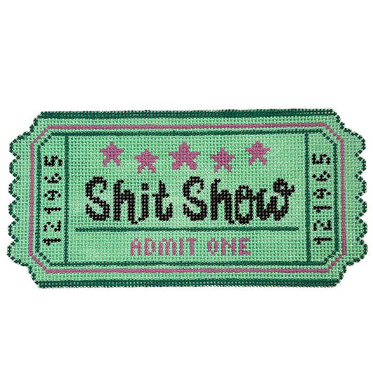 Shit Show Ticket Painted Canvas NDLPT Designs 