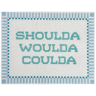 Shoulda Woulda Coulda Blue Painted Canvas Atlantic Blue Canvas 
