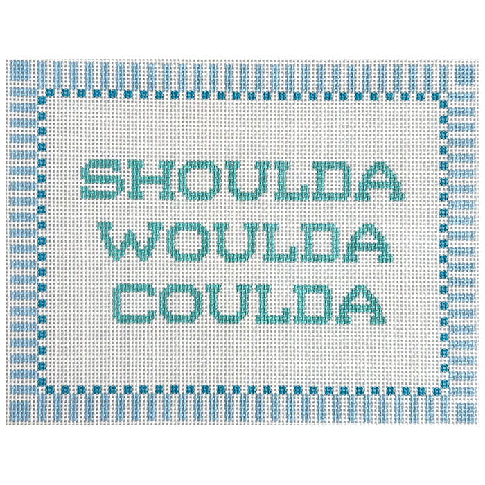 Shoulda Woulda Coulda Blue Painted Canvas Atlantic Blue Canvas 
