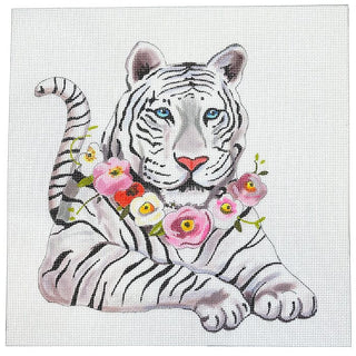 Siberian Tiger with Floral Collar Painted Canvas Colors of Praise 
