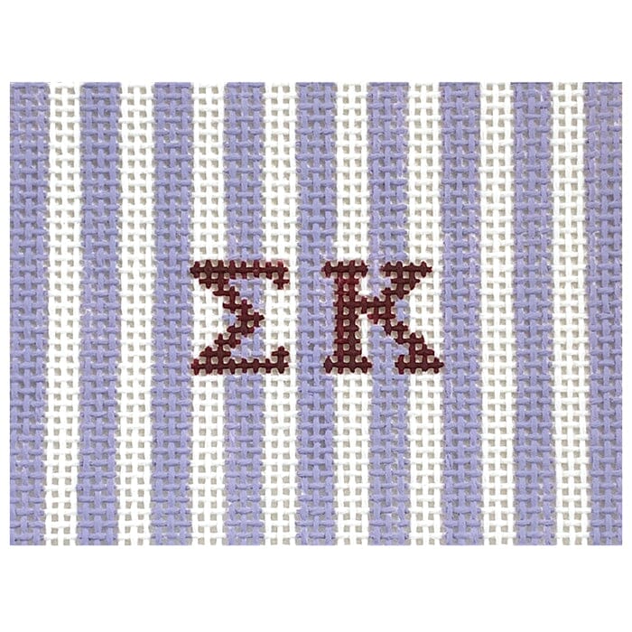 Sigma Kappa 2x3 Stripes Insert Painted Canvas Kangaroo Paw Designs  - 1