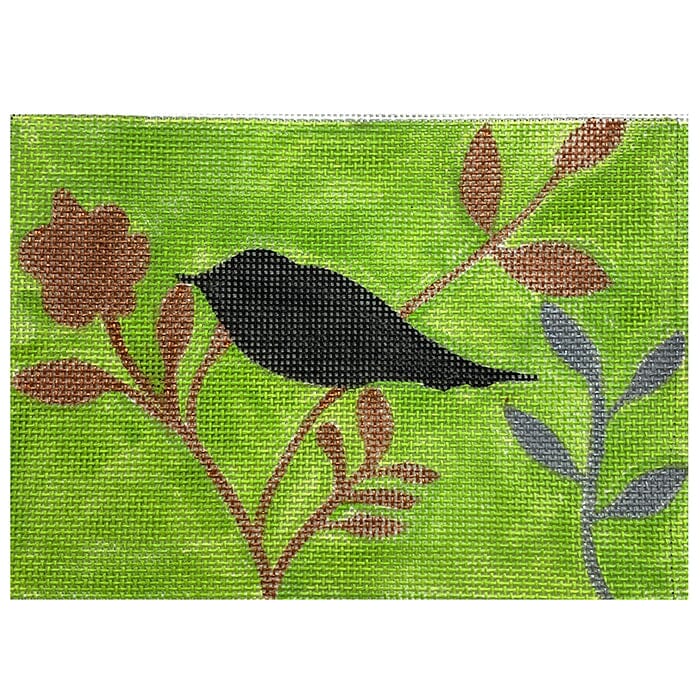 Silhouette Bird Painted Canvas Vallerie Needlepoint Gallery  - 1