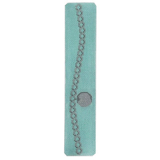 Silver Disc Charm Bracelet on Blue Painted Canvas Rachel Donley 
