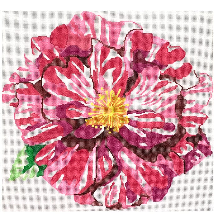 Simple Flowers 14"   Candy Cane Rose Painted Canvas Jean Smith  - 1