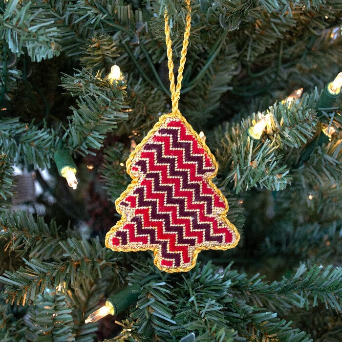 Simple Trees - Red Zigzag Tree Kit Kits Two Sisters Needlepoint 