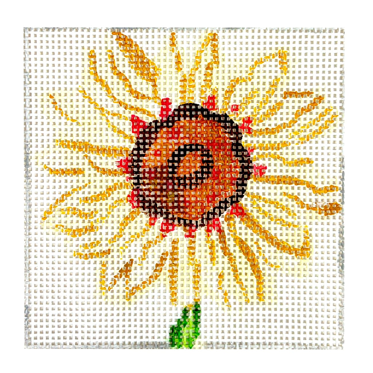 Simply Flowers 4" Sunflower Coaster Painted Canvas Jean Smith  - 1