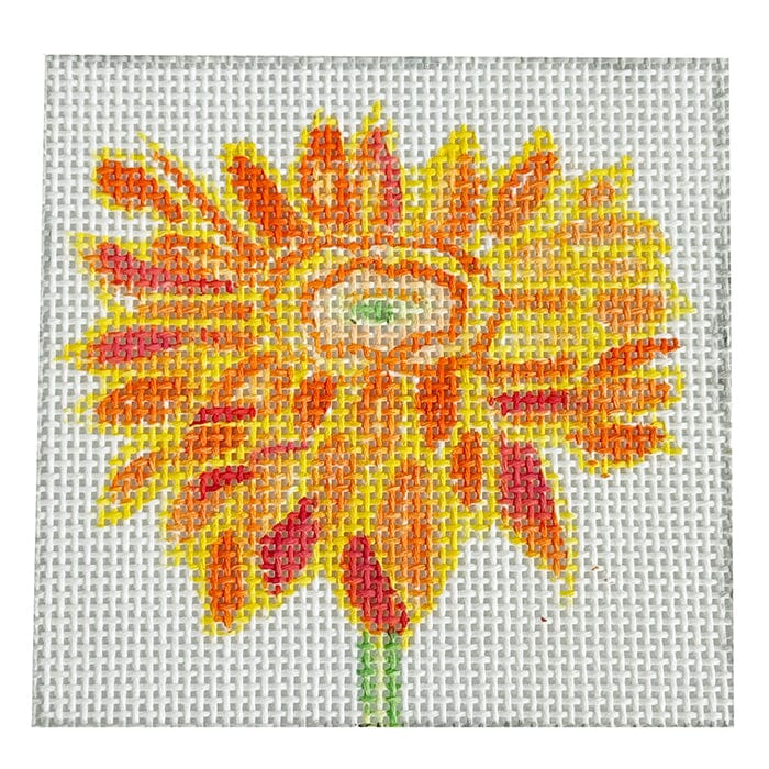 Simply Flowers Orange Daisy 4" Coaster Painted Canvas Jean Smith  - 1