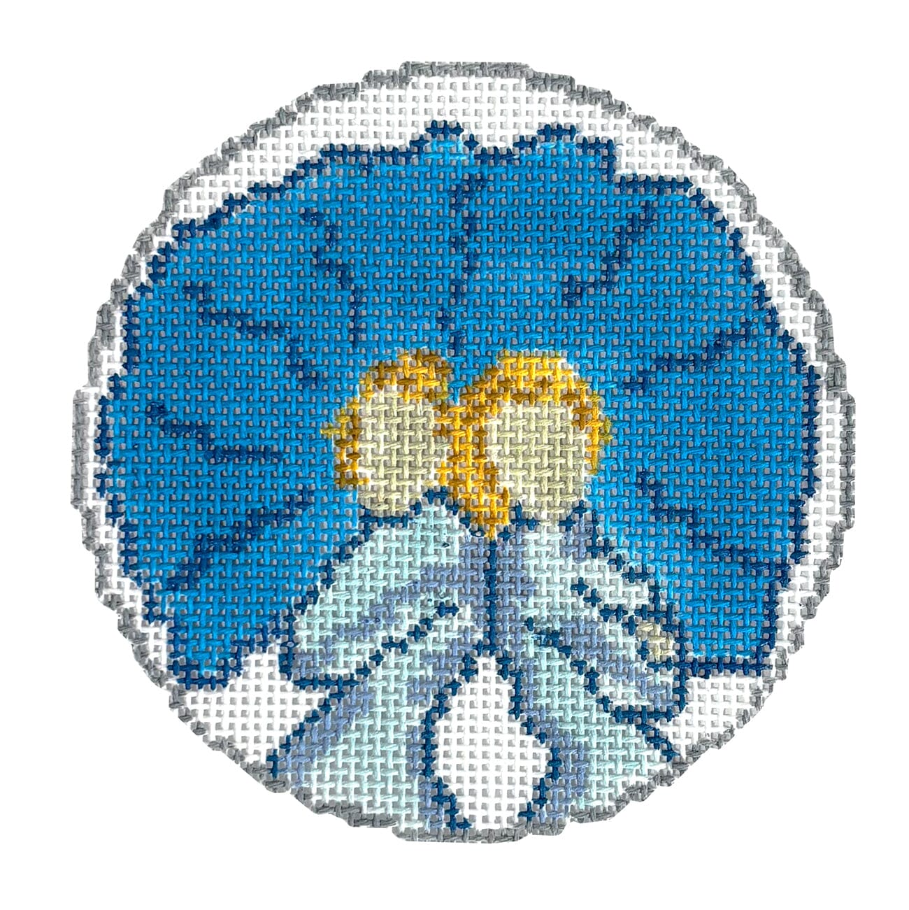 Sisters, Sisters   White Christmas Inspired Round Painted Canvas Evergreen Needlepoint  - 1