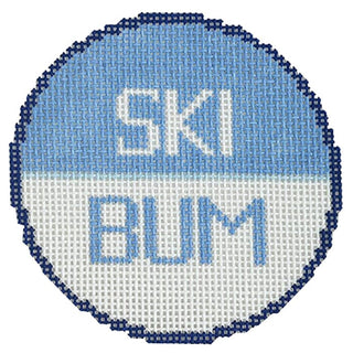 Ski Bum Badge Painted Canvas Doolittle Stitchery 
