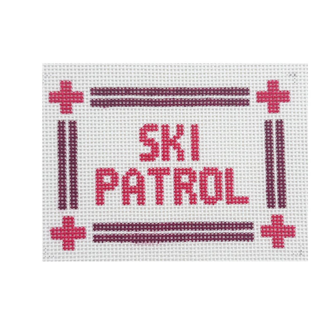 Ski Patrol Mini Sign Painted Canvas Goodpoint Needlepoint  - 1