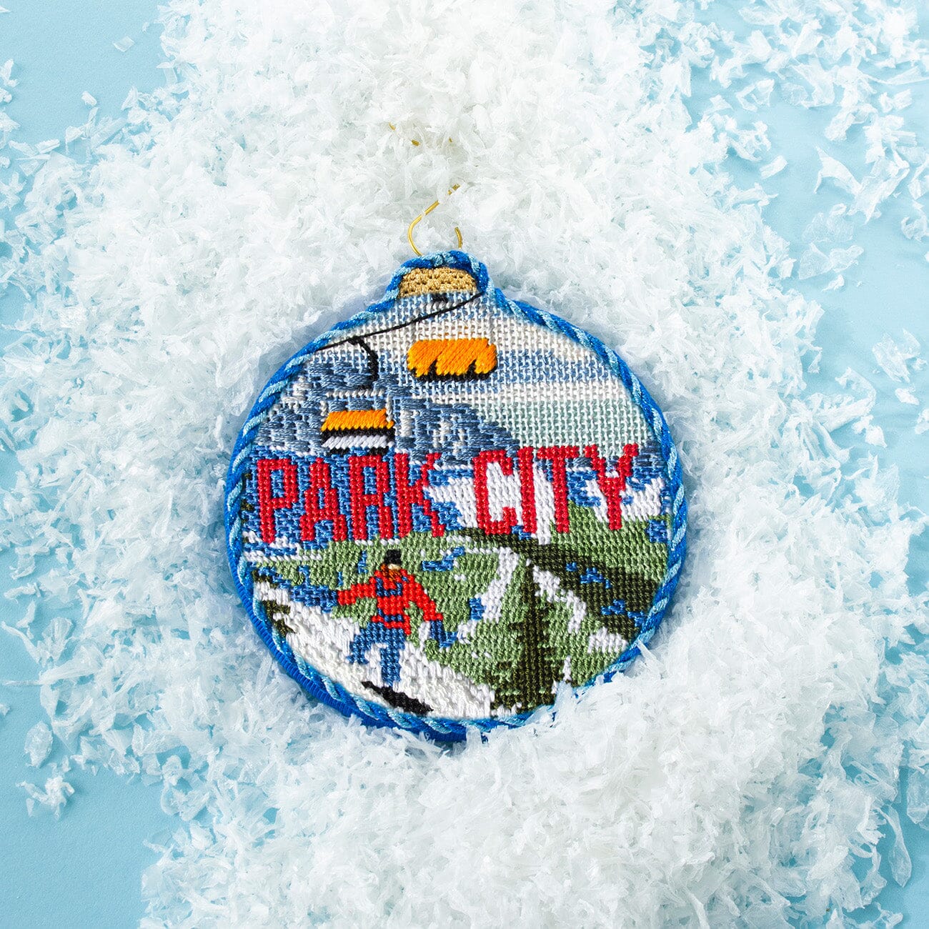 Ski Resorts   Park City with Stitch Guide Painted Canvas Kirk & Bradley  - 5