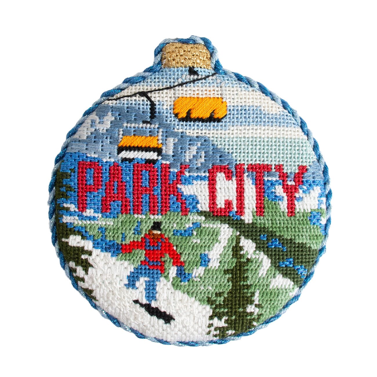 Ski Resorts   Park City with Stitch Guide Painted Canvas Kirk & Bradley  - 2