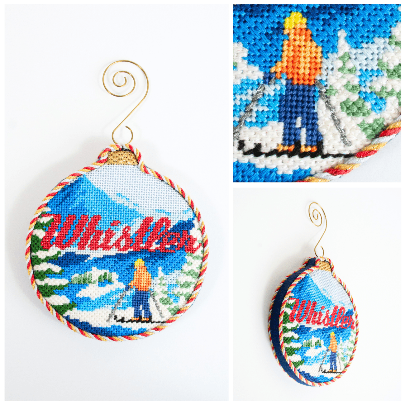 Ski Resorts   Whistler with Stitch Guide Painted Canvas Kirk & Bradley  - 3
