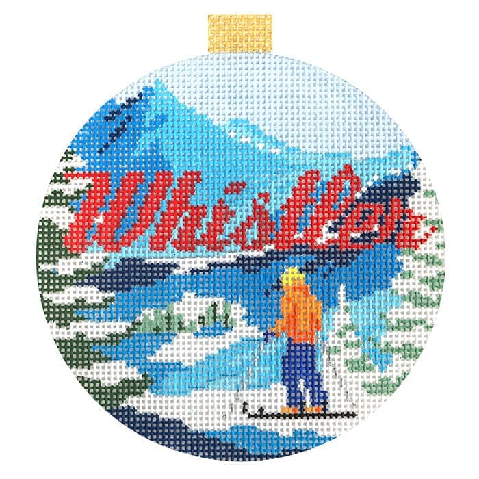 Ski Resorts   Whistler with Stitch Guide Painted Canvas Kirk & Bradley  - 1