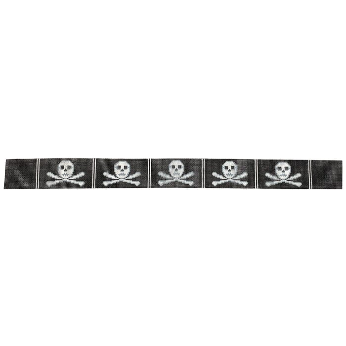 Skull & Cross Bones Dog Collar Painted Canvas Voila!  - 1