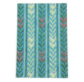 Sky Blue Trellis Passport Insert Painted Canvas Anne Fisher Needlepoint LLC 
