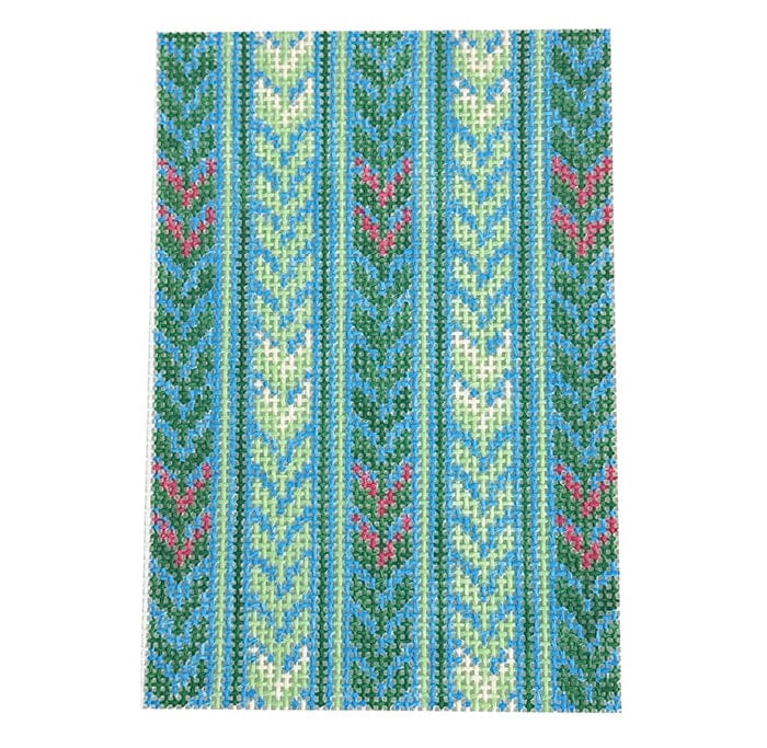 Sky Blue Trellis Passport Insert Painted Canvas Anne Fisher Needlepoint LLC  - 1