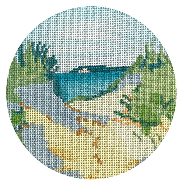 Sleeping Bear Dunes (Round) Painted Canvas Blue Ridge Stitchery  - 1