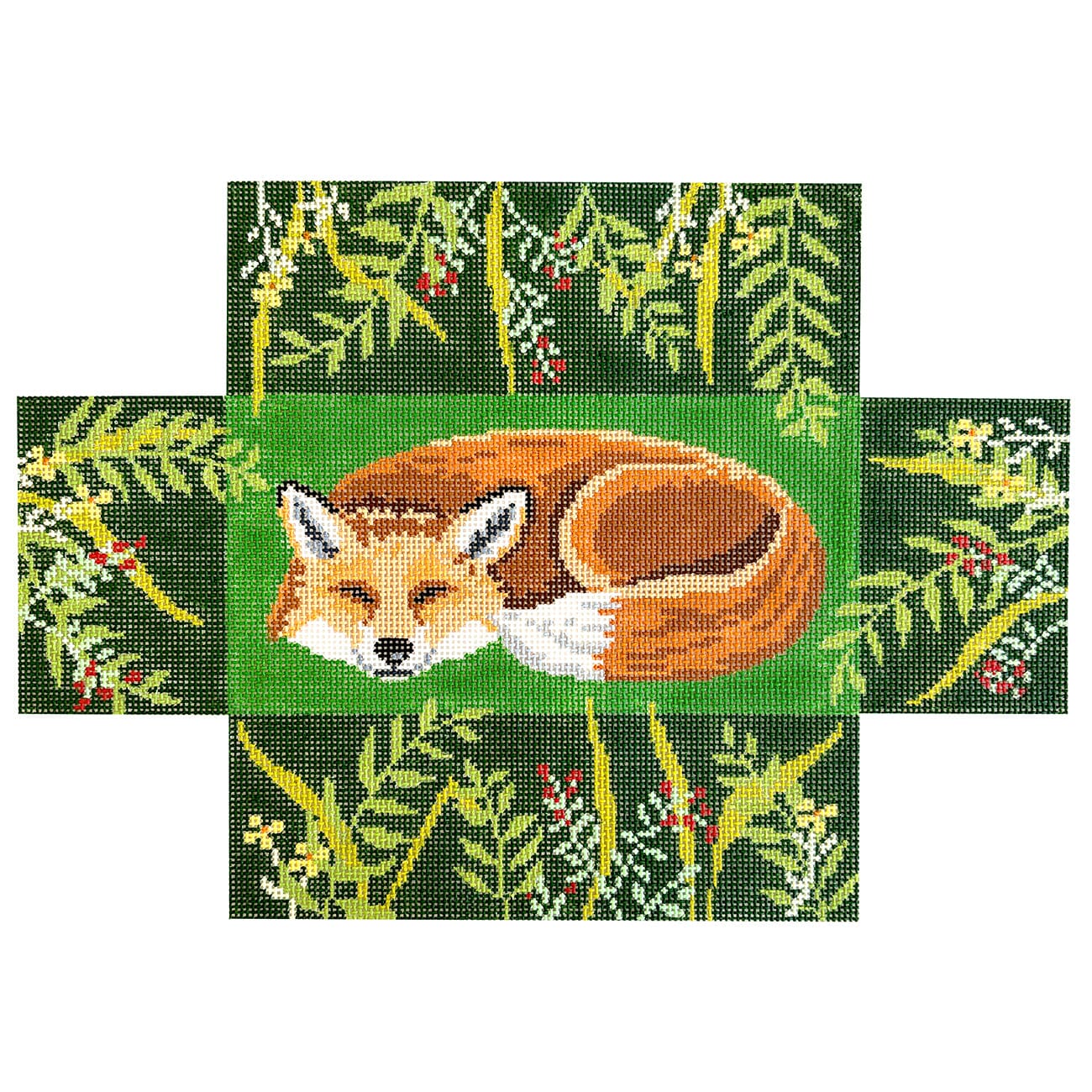 Sleeping Fox, Brick Cover Painted Canvas Susan Roberts Needlepoint Designs Inc.  - 1