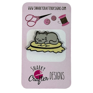 Sleepy Kitty Needleminder Accessories Snarky Crafter Designs 
