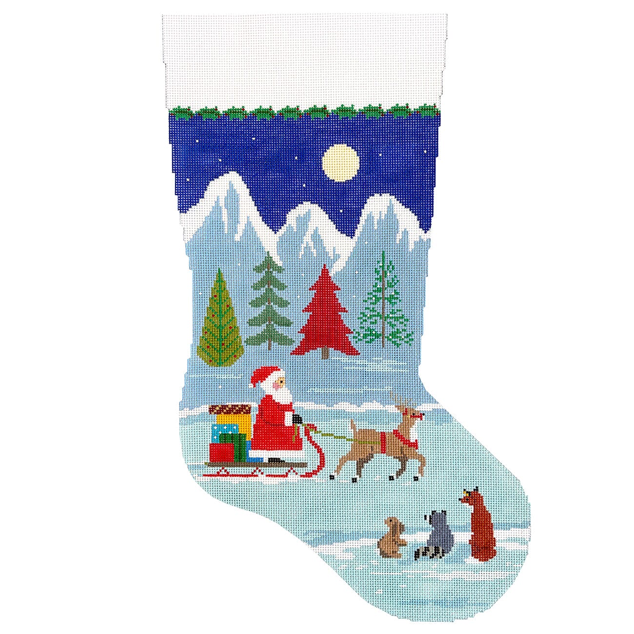 Sleigh Ride Delivery, Stocking Painted Canvas Susan Roberts Needlepoint Designs Inc.  - 1