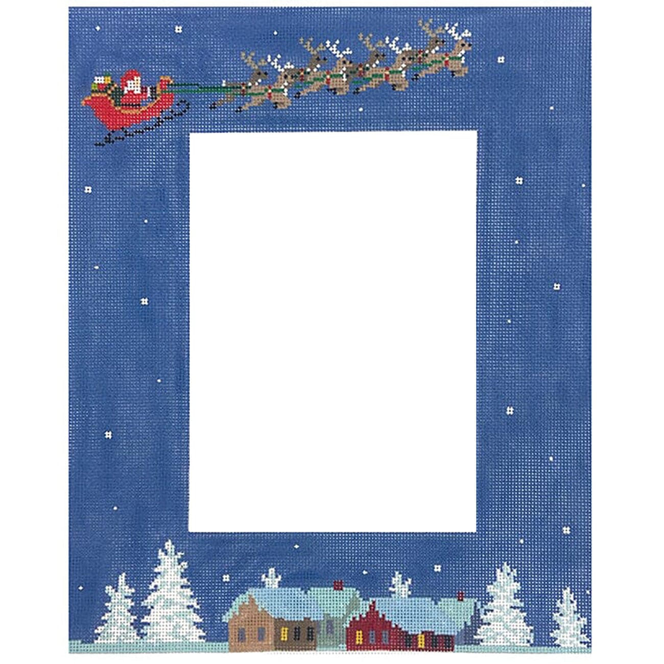 Sleigh Ride Picture Frame, 5" x 7" Painted Canvas Susan Roberts Needlepoint Designs Inc. 
