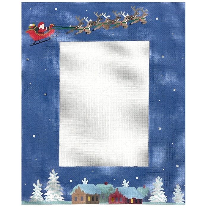 Sleigh Ride Picture Frame, 5" x 7" Painted Canvas Susan Roberts Needlepoint Designs Inc. 
