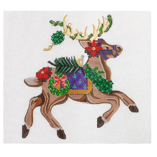 Sleigh Set   Prancer Reindeer Painted Canvas Painted Pony Designs 
