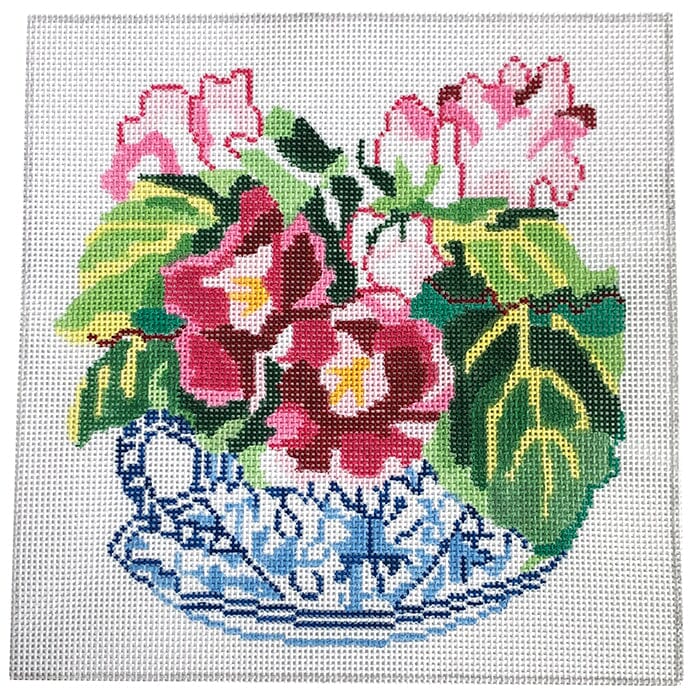 Sm. Teacup of Glorfinia Painted Canvas Jean Smith  - 1
