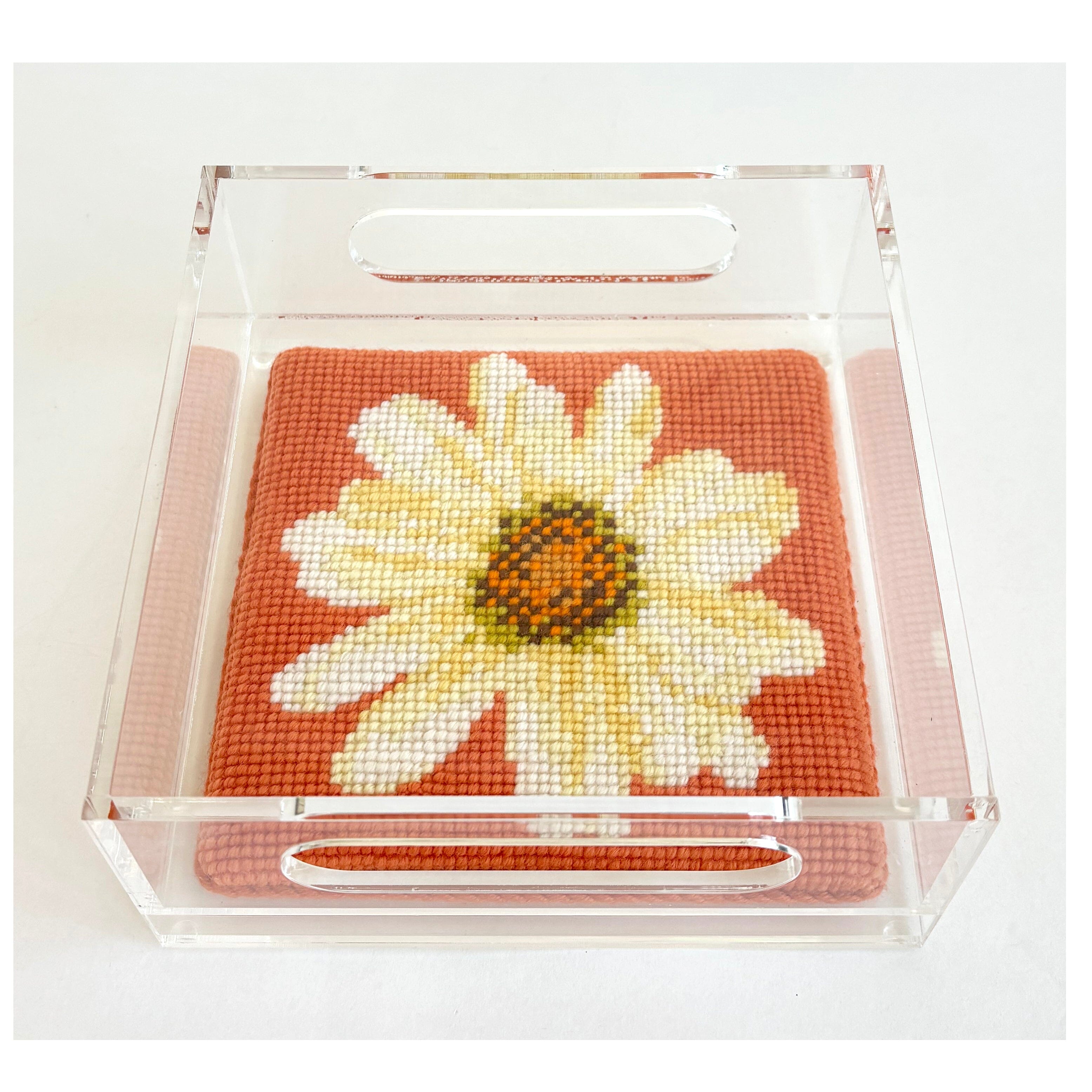 Small Acrylic Tray 6" x 6" Accessories Needlepoint.Com 
