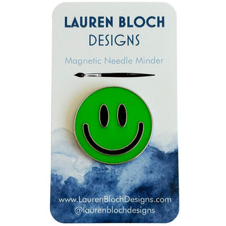 Smiley Face Needleminder GREEN Accessories Lauren Bloch Designs 

