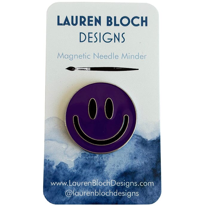 Smiley Face Needleminder PURPLE Accessories Lauren Bloch Designs 

