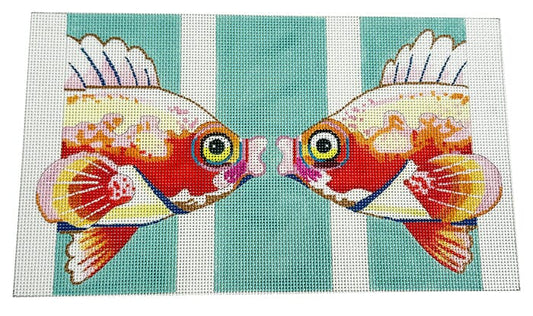 Smooching Fish Painted Canvas Colors of Praise 