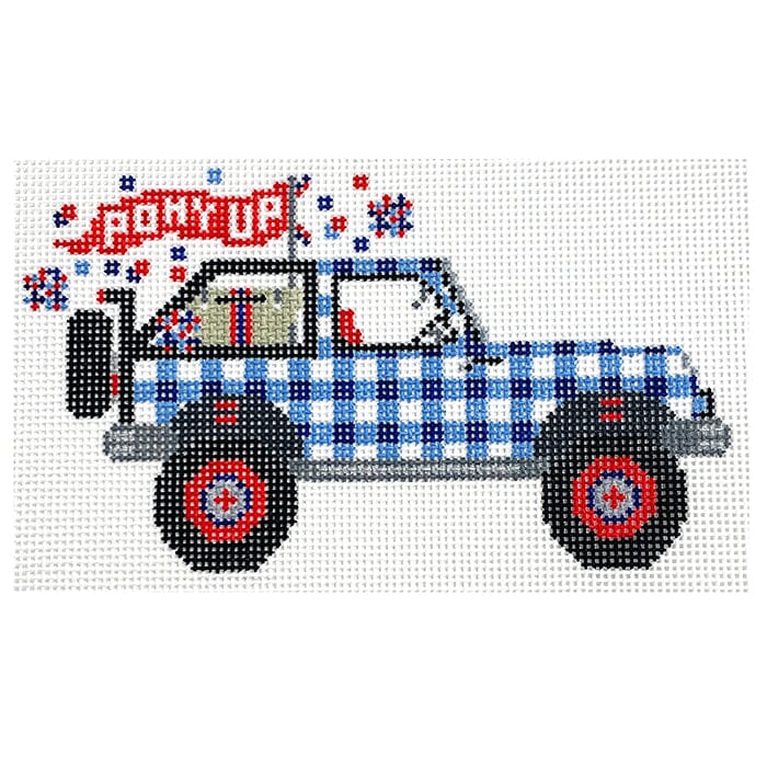 SMU Jeep Painted Canvas Wipstitch Needleworks  - 1