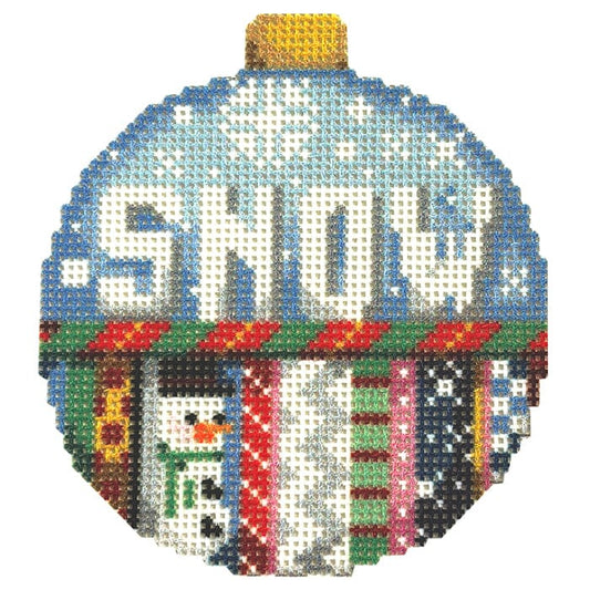 Snow Ball Ornament Printed Canvas Two Sisters Needlepoint 