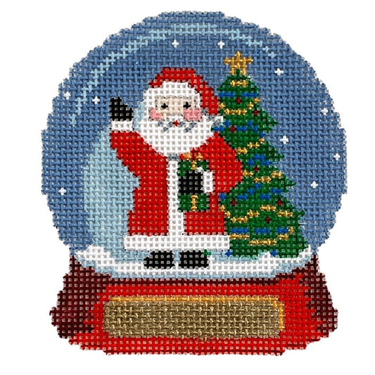 Snow Globe Santa Painted Canvas Susan Roberts Needlepoint Designs Inc. 