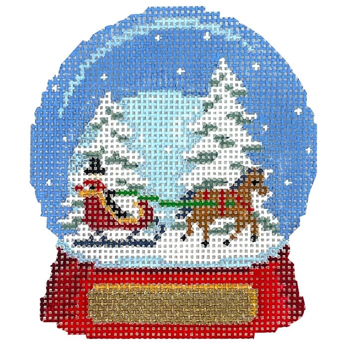 Snow Globe, Sleigh Ride Painted Canvas Susan Roberts Needlepoint Designs Inc. 
