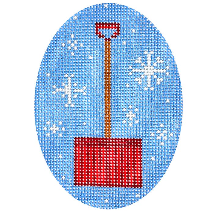 Snow Shovel Painted Canvas Goodpoint Needlepoint 
