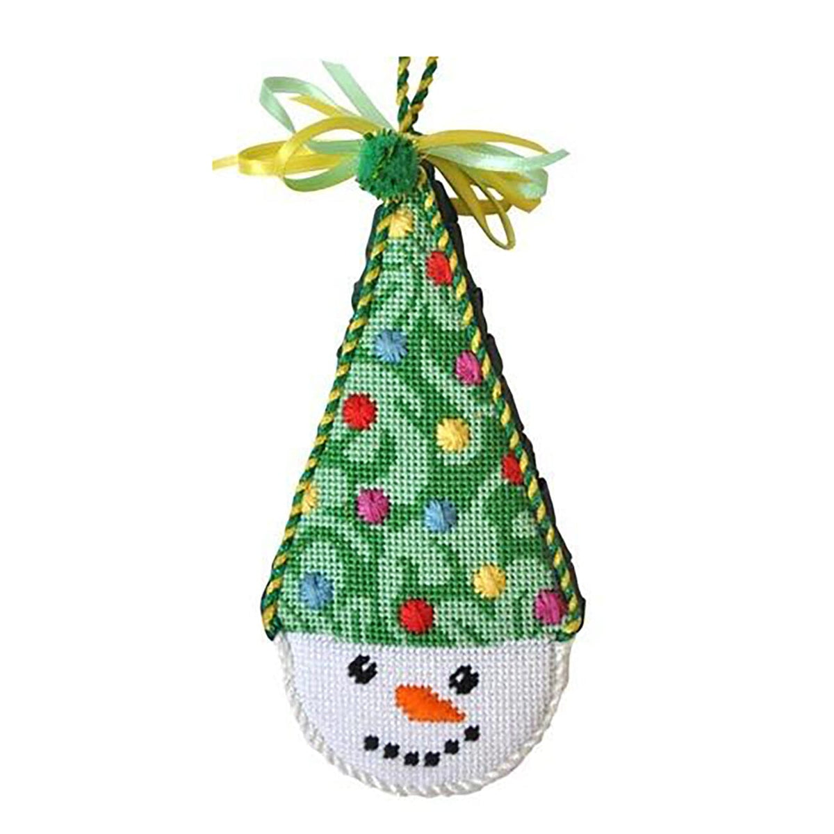 Snowcone Green Swirl with Stitch Guide Painted Canvas Kirk & Bradley  - 1