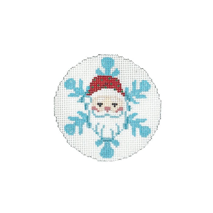 Snowflake, Santa Face Ornament Painted Canvas Susan Roberts Needlepoint Designs Inc.  - 1