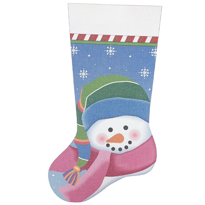 Snowgirl Stocking 13 mesh Painted Canvas Pepperberry Designs 