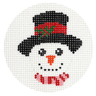 Snowman Canvas Round Painted Canvas A Poore Girl Paints 
