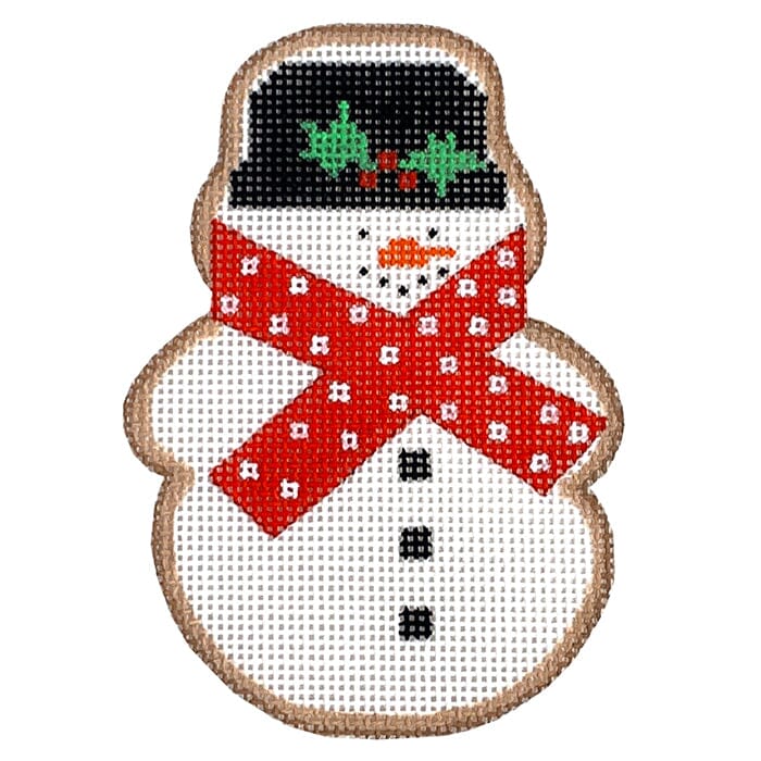 Snowman Christmas Cookie Painted Canvas Danji Designs 