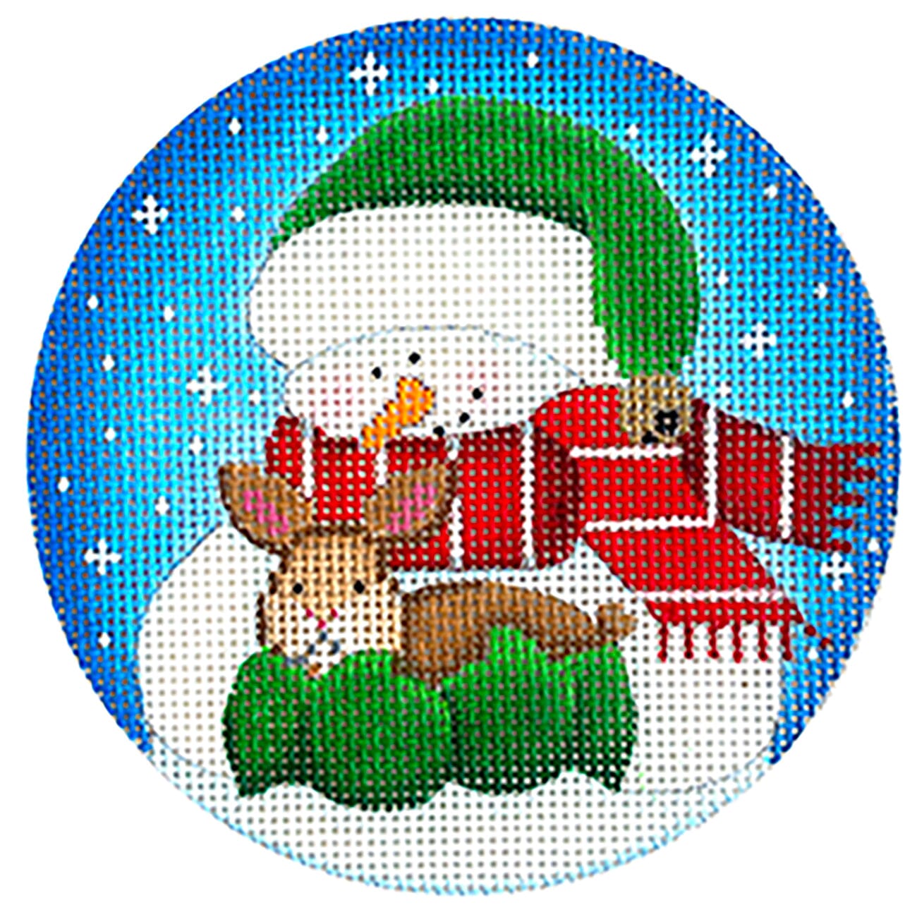 Snowman Cuddles Ornament Painted Canvas Pepperberry Designs 
