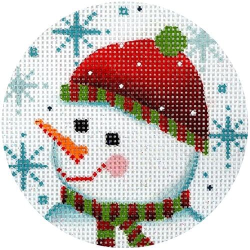 Snowman Faces and Snowflakes Painted Canvas Alice Peterson Company 